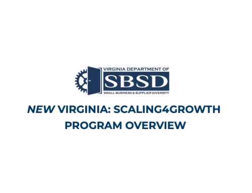 Virginia Department of Small Business & Supplier Diversity Opens Applications for Scaling4Growth